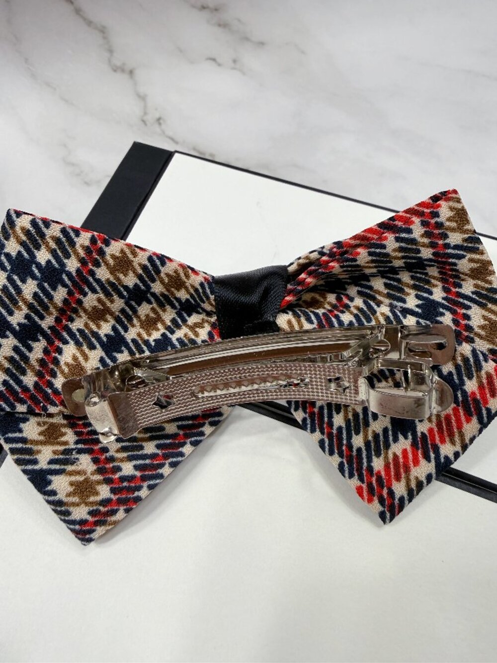 Houndstooth Tweed Barrette Bow Hair Clip BRAND NEW - Picture 6 of 6